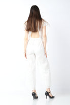 داليدرس جمبسوت نسائي مخرم كم قصير نسائي أبيض