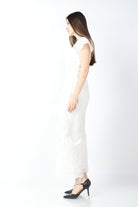 داليدرس جمبسوت نسائي مخرم كم قصير نسائي أبيض