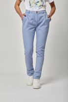 داليدرس بنطلون سادة طويل خصر مرتفع نسائي أزرق