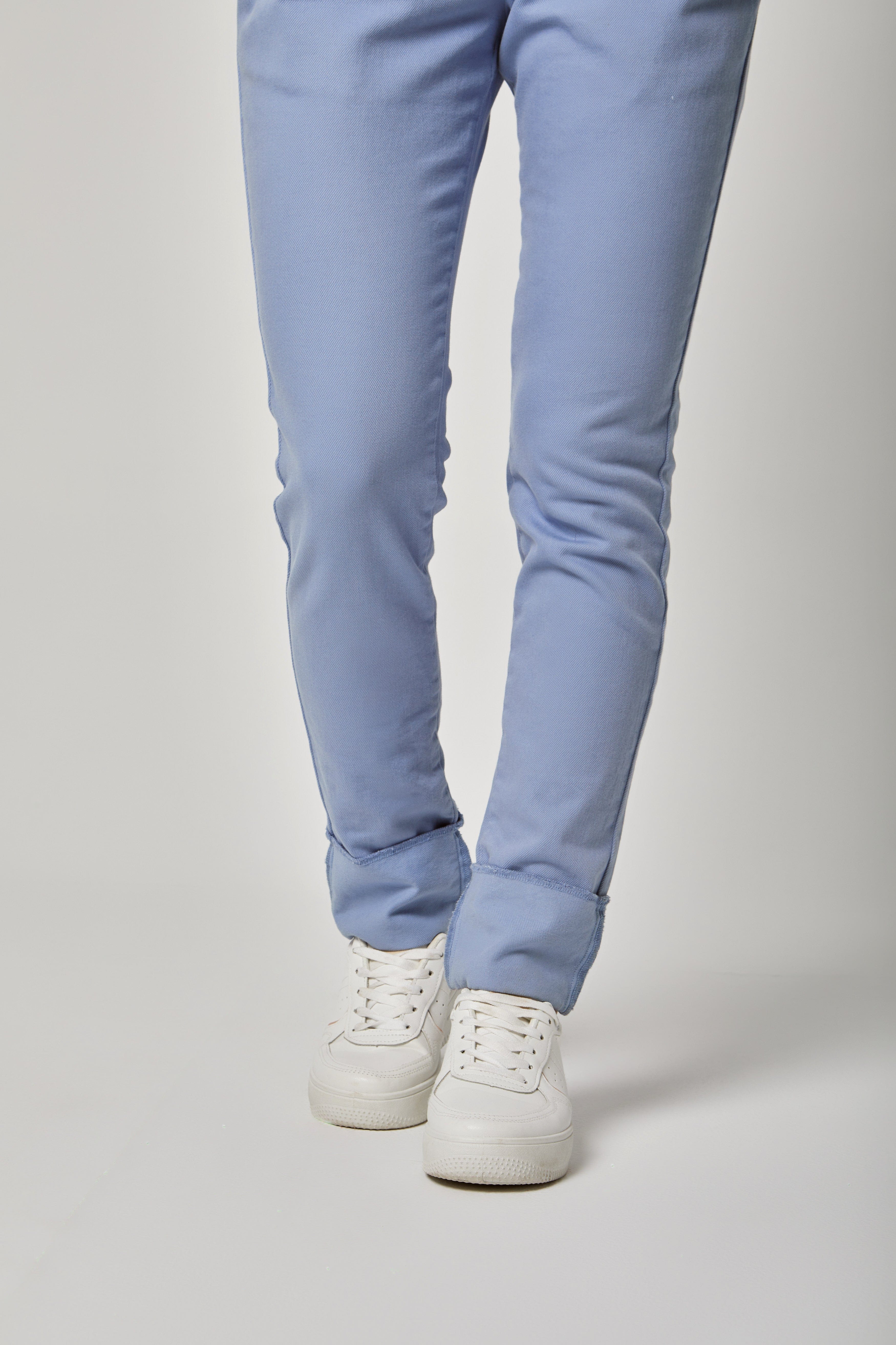 داليدرس بنطلون سادة طويل خصر مرتفع نسائي أزرق