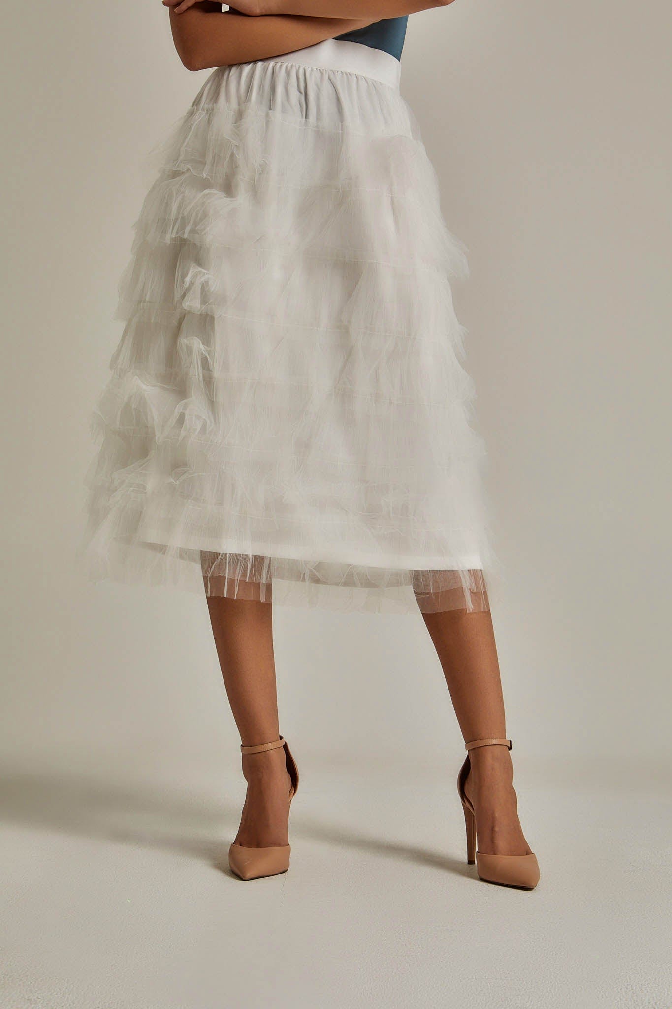 داليدرس تنورة ميدي شيفون سادة بكرانيش