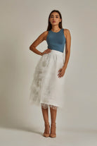 داليدرس تنورة ميدي شيفون سادة بكرانيش