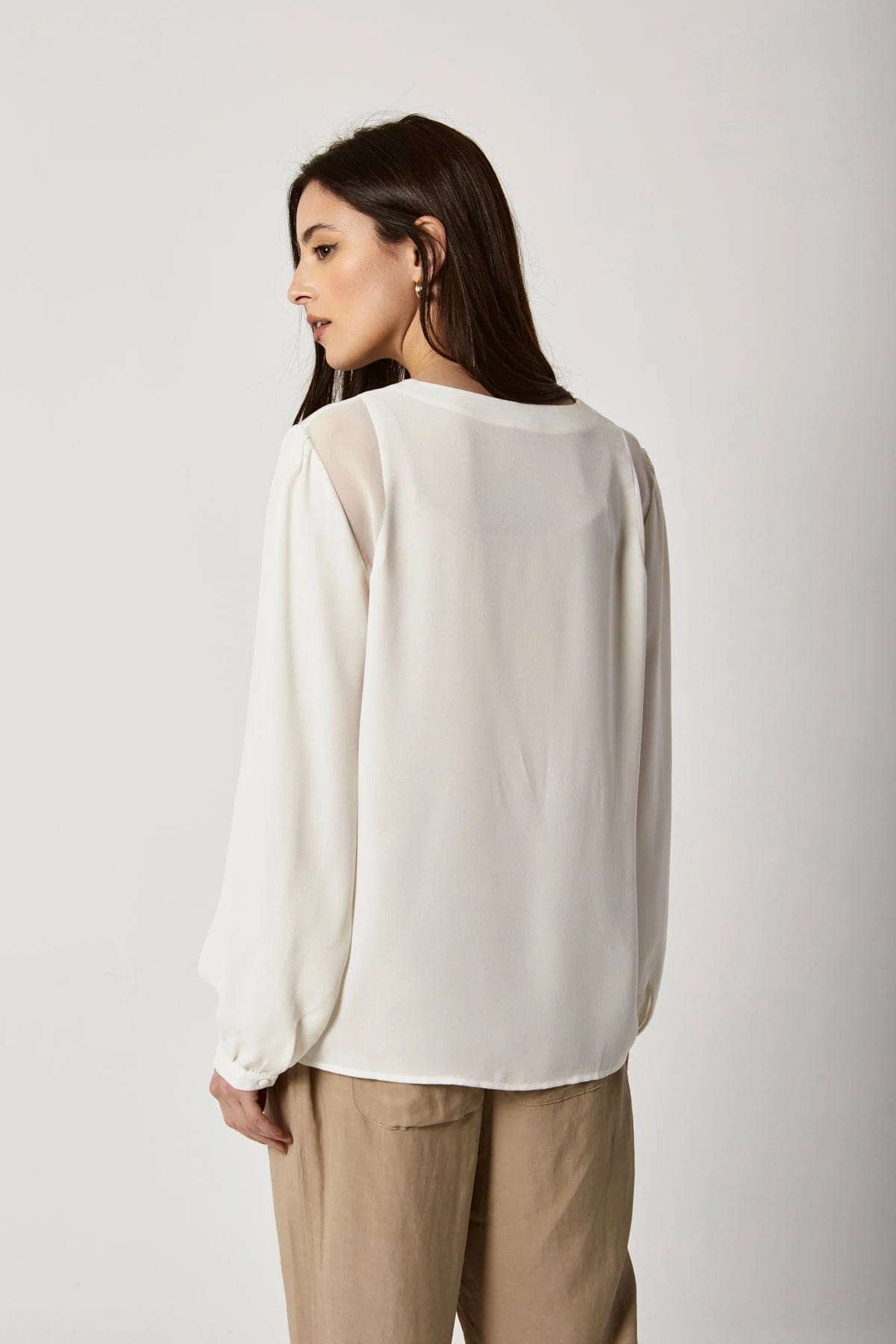 داليدرس بلوزة سادة كم طويل نسائي