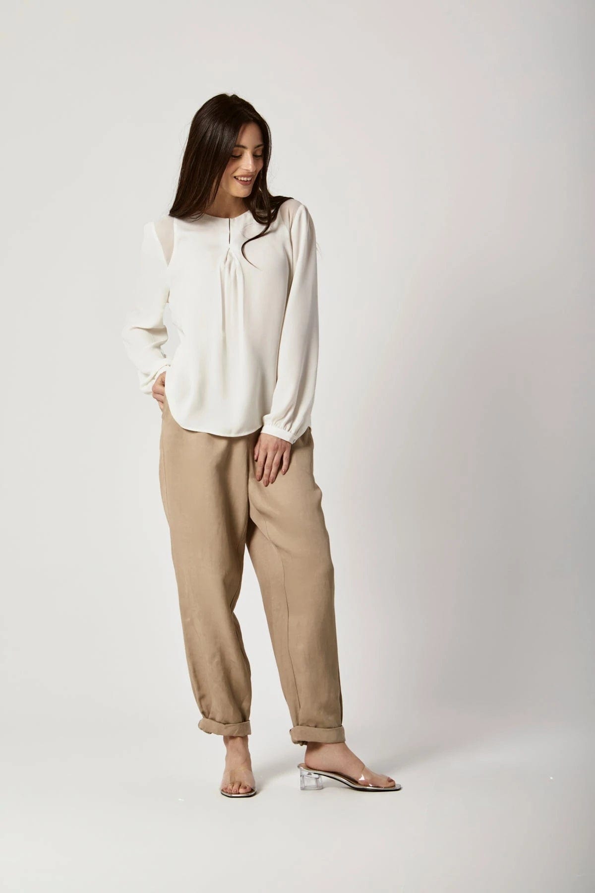 داليدرس بلوزة سادة كم طويل نسائي