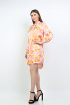 داليدرس تونيك نسائي قصير مفتوح من الجانبين متعدد الألوان