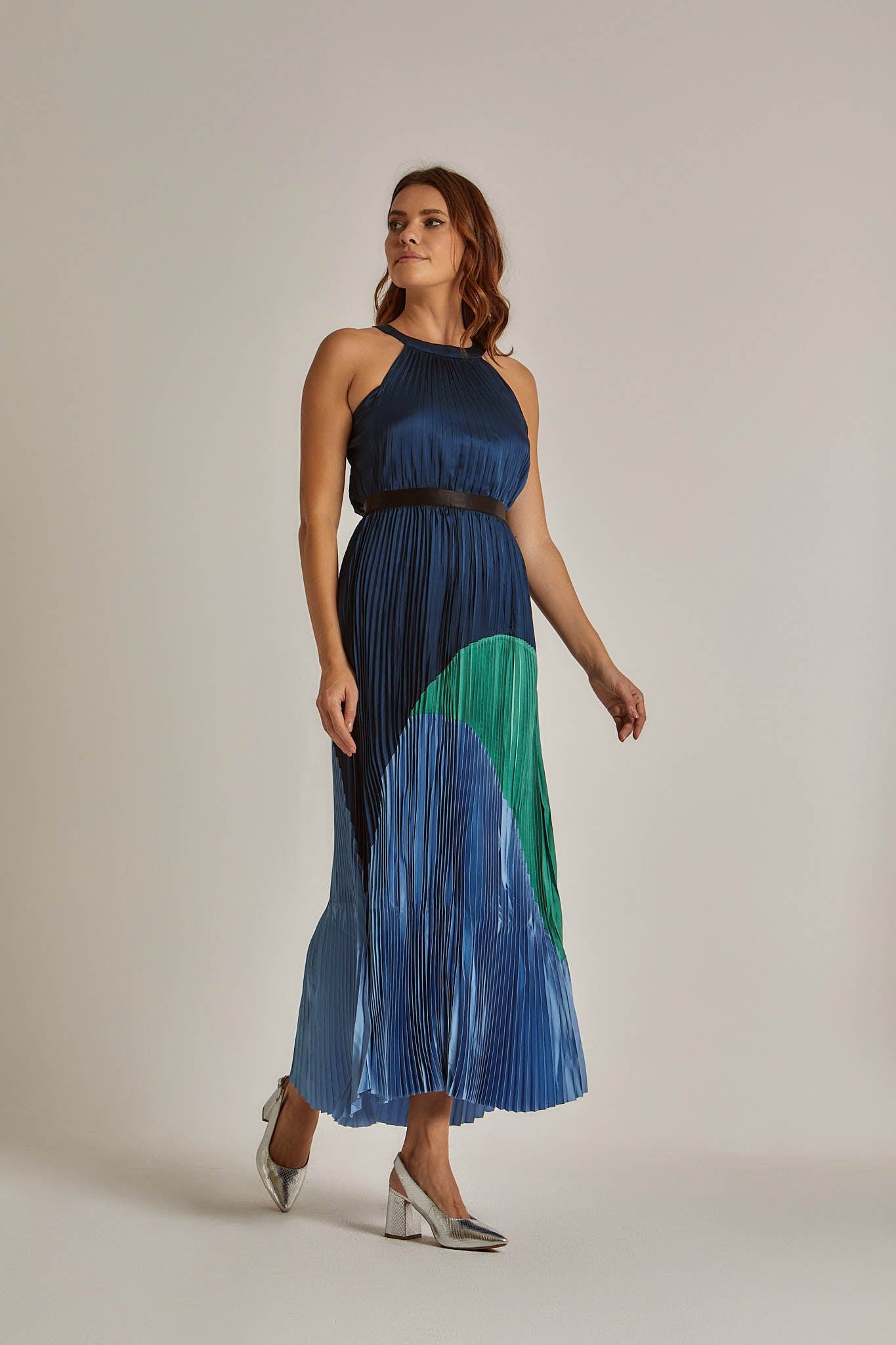 داليدرس فستان طويل سهرة بيليسيه حمالات متعدد الألوان