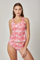 داليدرس بدلة سباحة نسائية بطبعة جلد ثعبان وردي مطبوع