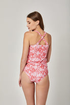 داليدرس بدلة سباحة نسائية بطبعة جلد ثعبان وردي مطبوع