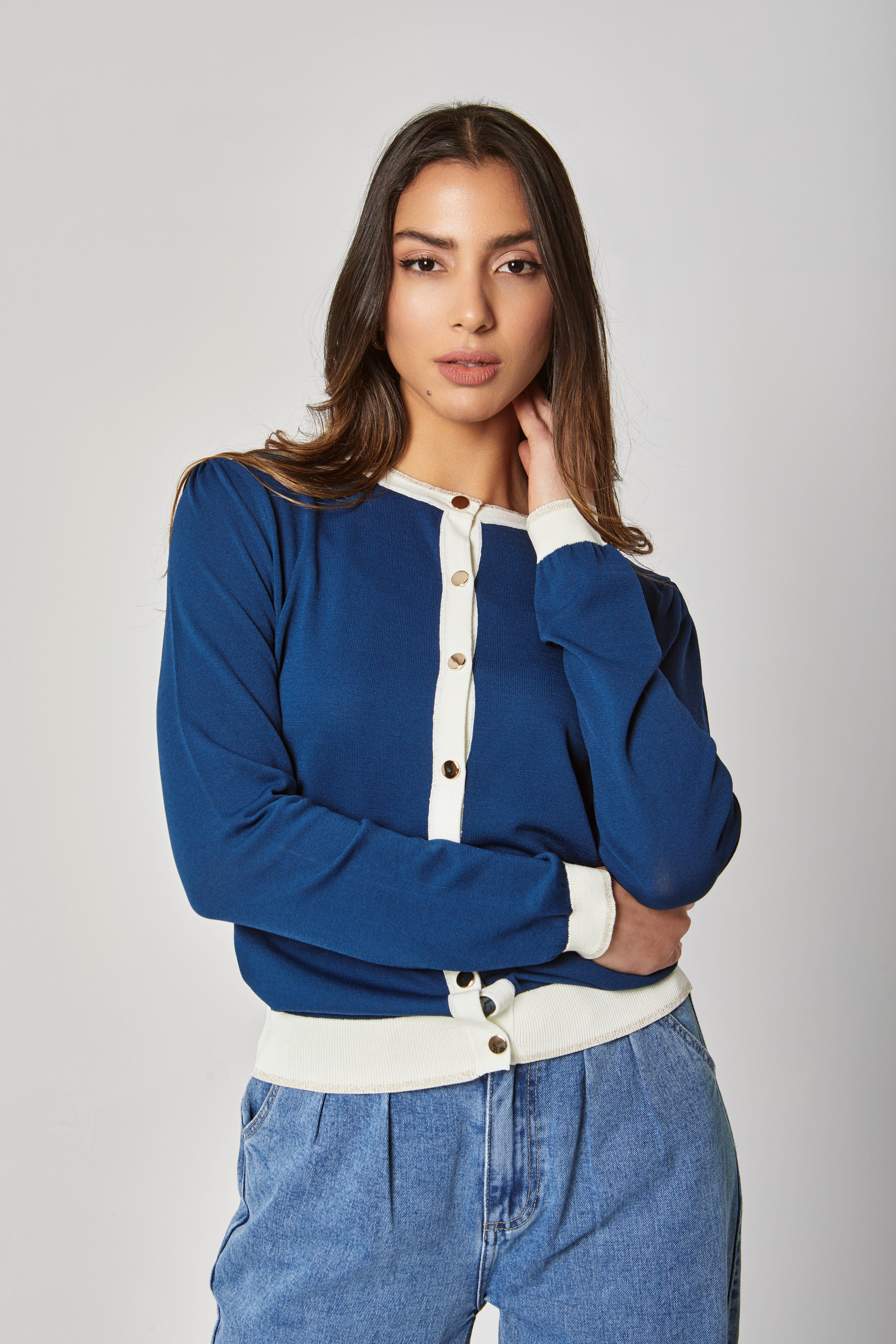 داليدرس كارديجان قصير بأزرار أمامية سادة كم طويل نسائي