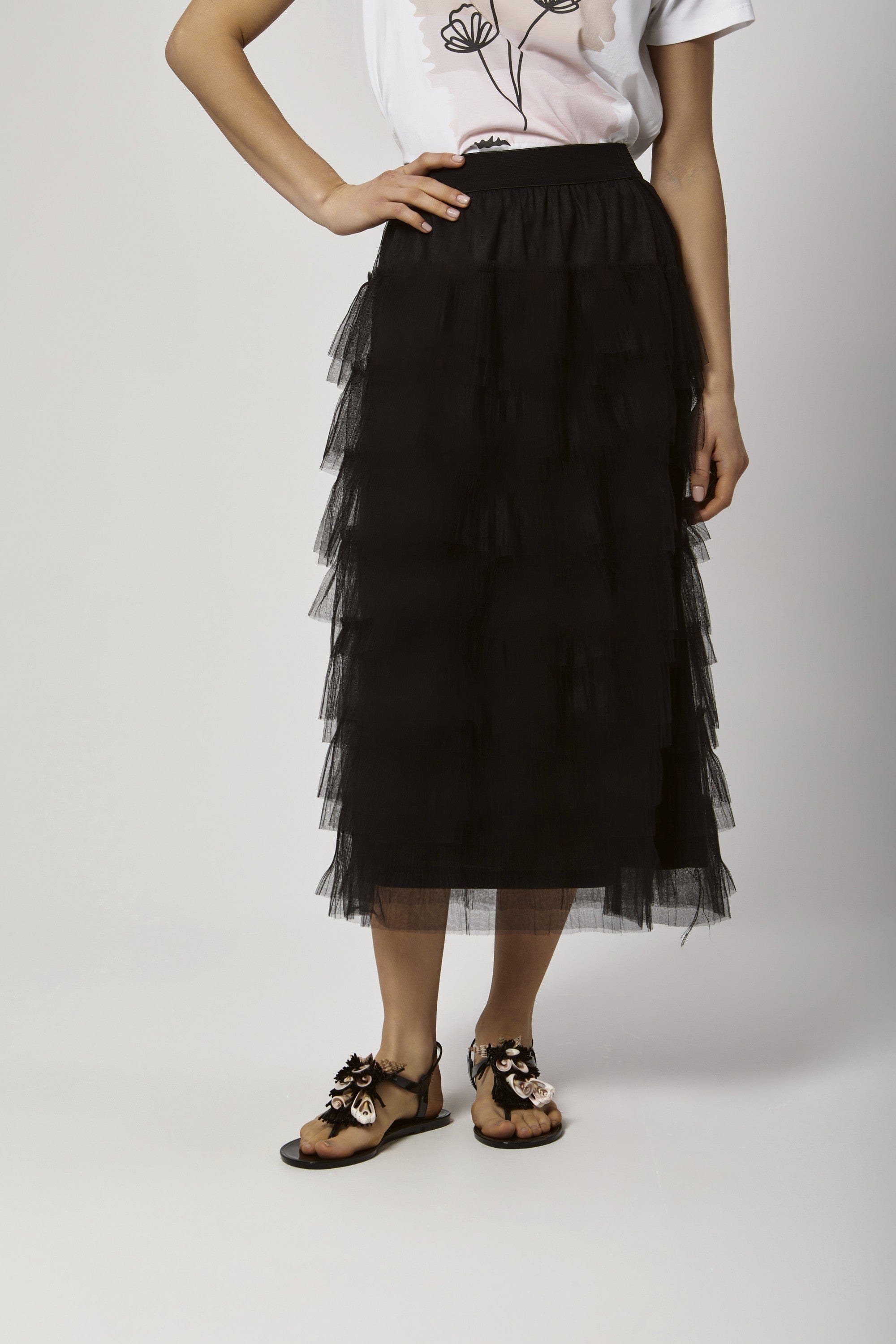 داليدرس تنورة ميدي شيفون سادة بكرانيش