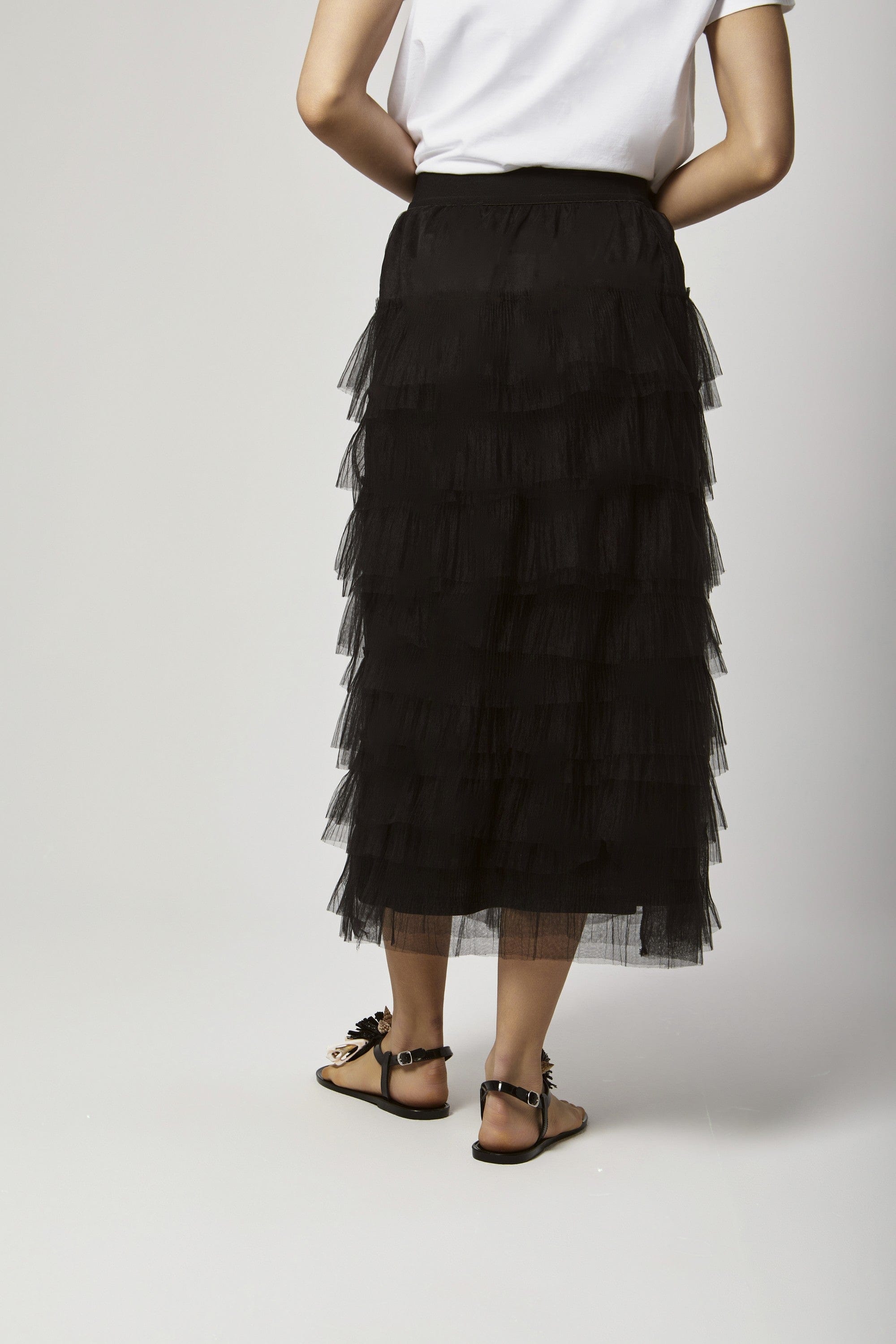 داليدرس تنورة ميدي شيفون سادة بكرانيش