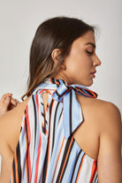 داليدرس فستان قصير سادة بخصر مطاطي كم طويل واسع بأساور نسائي متعدد الألوان