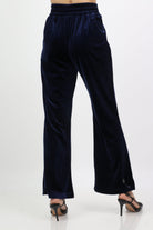 داليدرس بنطال مخمل نسائي وايد ليج أزرق داكن