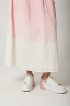 داليدرس تنورة طويلة بخصر مطاط عريض لونين أوف وايت