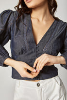 داليدرس بلوزة رسمية كم طويل بف نسائي جينز فاتح