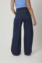 داليدرس بنطلون جينز واسع خصر مرتفع نسائي أزرق فاتح