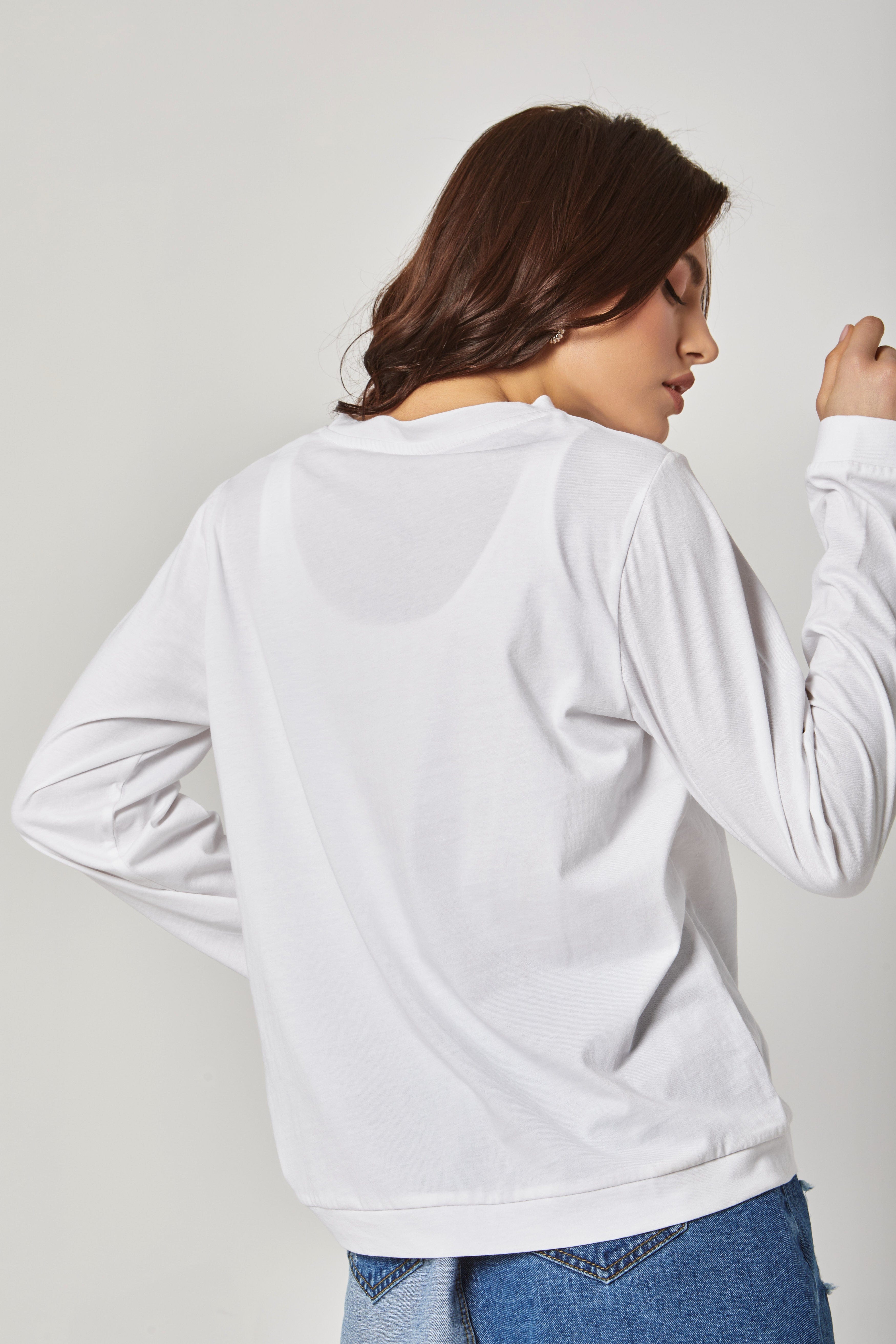 داليدرس تيشيرت أوفر سايز قطن كم طويل نسائي