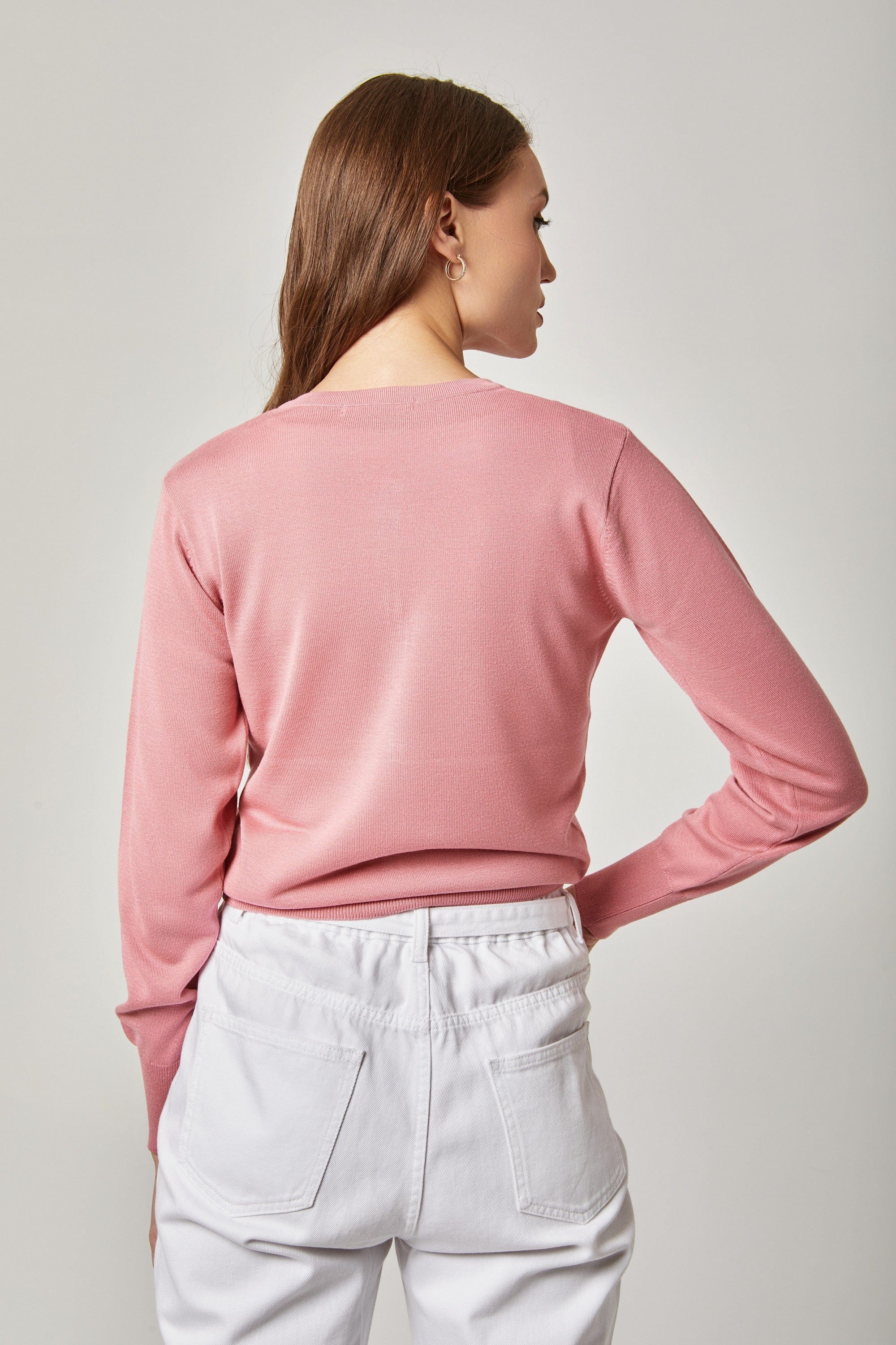 داليدرس كارديجان سادة بأزرار أمامية كم طويل نسائي