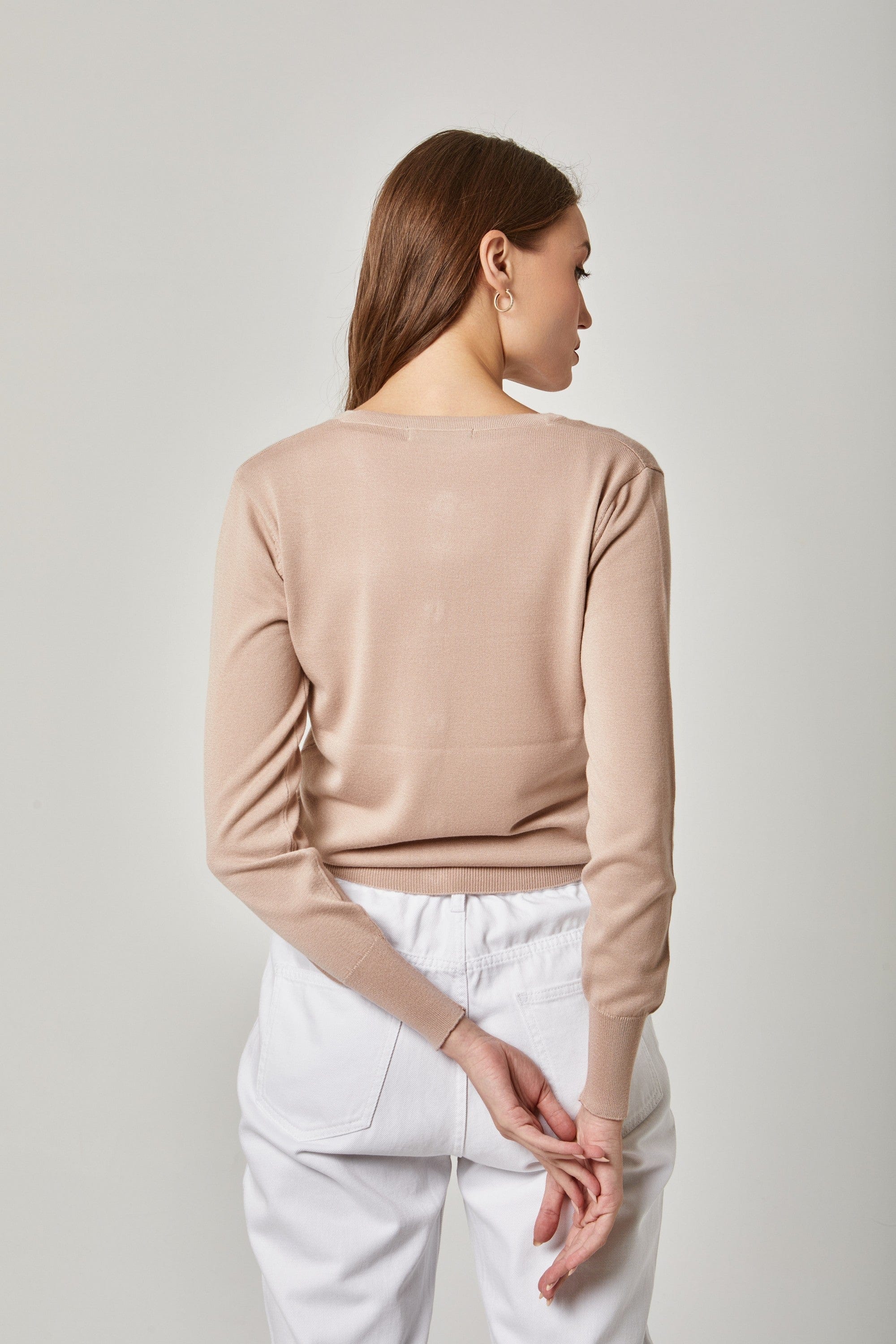 داليدرس كارديجان سادة بأزرار أمامية كم طويل نسائي