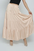 كيتشن تنورة هاي ويست طويلة برباط كلوش نفاش نسائية