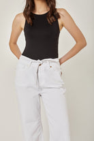 داليدرس بنطلون وايد ليج سادة برباط علي الخصر