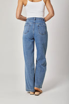 داليدرس بنطلون جينز خصر مرتفع طويل واسع نسائي أزرق فاتح