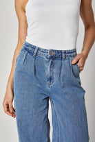 داليدرس بنطلون جينز خصر مرتفع طويل واسع نسائي أزرق فاتح