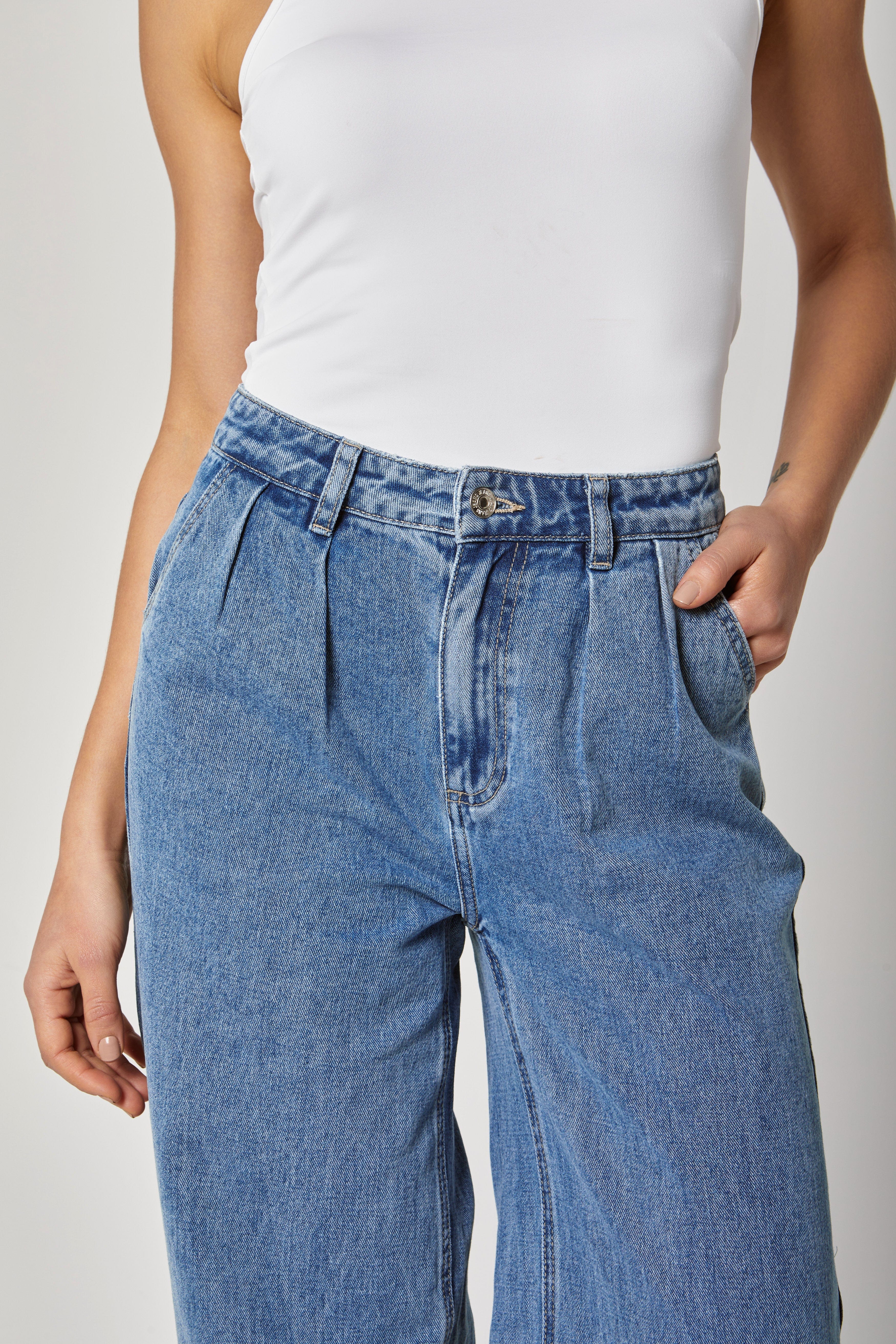 داليدرس بنطلون جينز خصر مرتفع طويل واسع نسائي أزرق فاتح