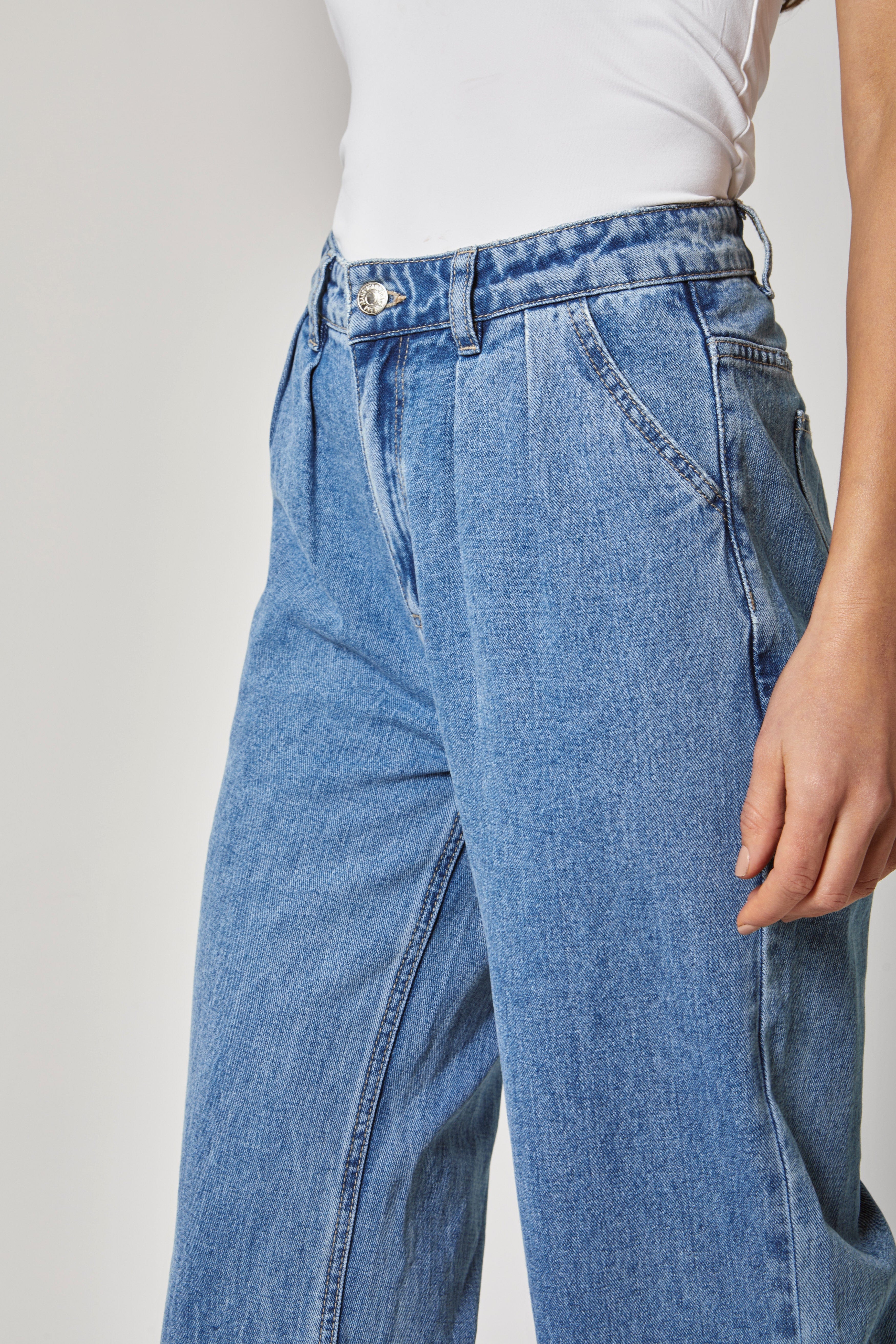 داليدرس بنطلون جينز خصر مرتفع طويل واسع نسائي أزرق فاتح