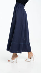 داليدرس تنورة طويلة سادة واسعة مع خط من أسفل نسائي