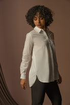 داليدرس قميص نسائي سادة أزرار أمامية كم طويل نسائي