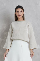 داليدرس تنوره ساده بزرار واحد من الأمام أبيض