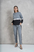 داليدرس بنطلون كاروهات بخط من الجنب باللون الأسود