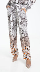 داليدرس بنطلون منقوش طويل خصر مرتفع برباط نسائي متعدد الألوان