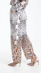 داليدرس بنطلون منقوش طويل خصر مرتفع برباط نسائي متعدد الألوان