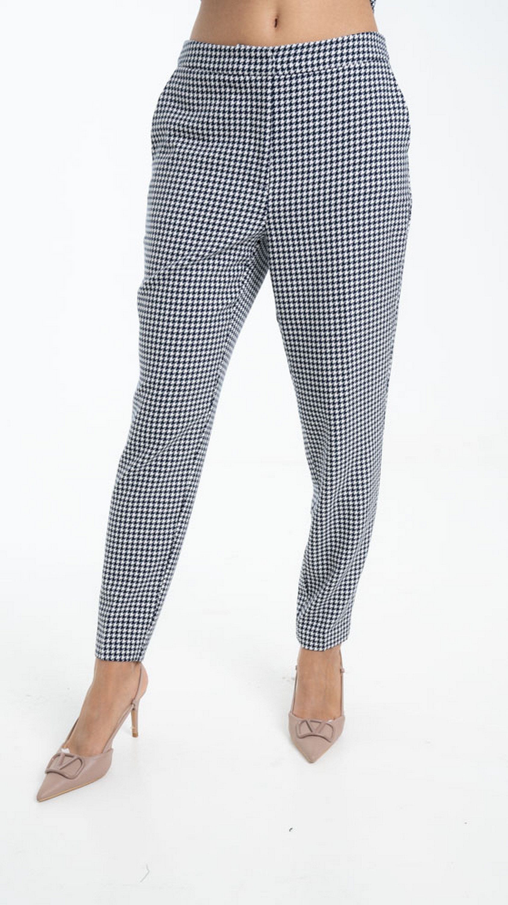 داليدرس بنطلون كاجوال كاروهات بجيوب بمطاط من الخلف أزرق داكن