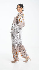 داليدرس بلوزة منقوشة بألوان مختلفة كم طويل نسائي متعدد الألوان