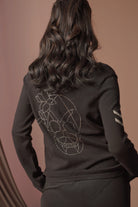 داليدرس بلوفر شتوي برقبة V وأزرار أمامية أسود