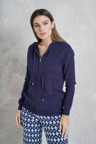 داليدرس جاكيت قصير بسحاب كم طول نسائي أزرق داكن