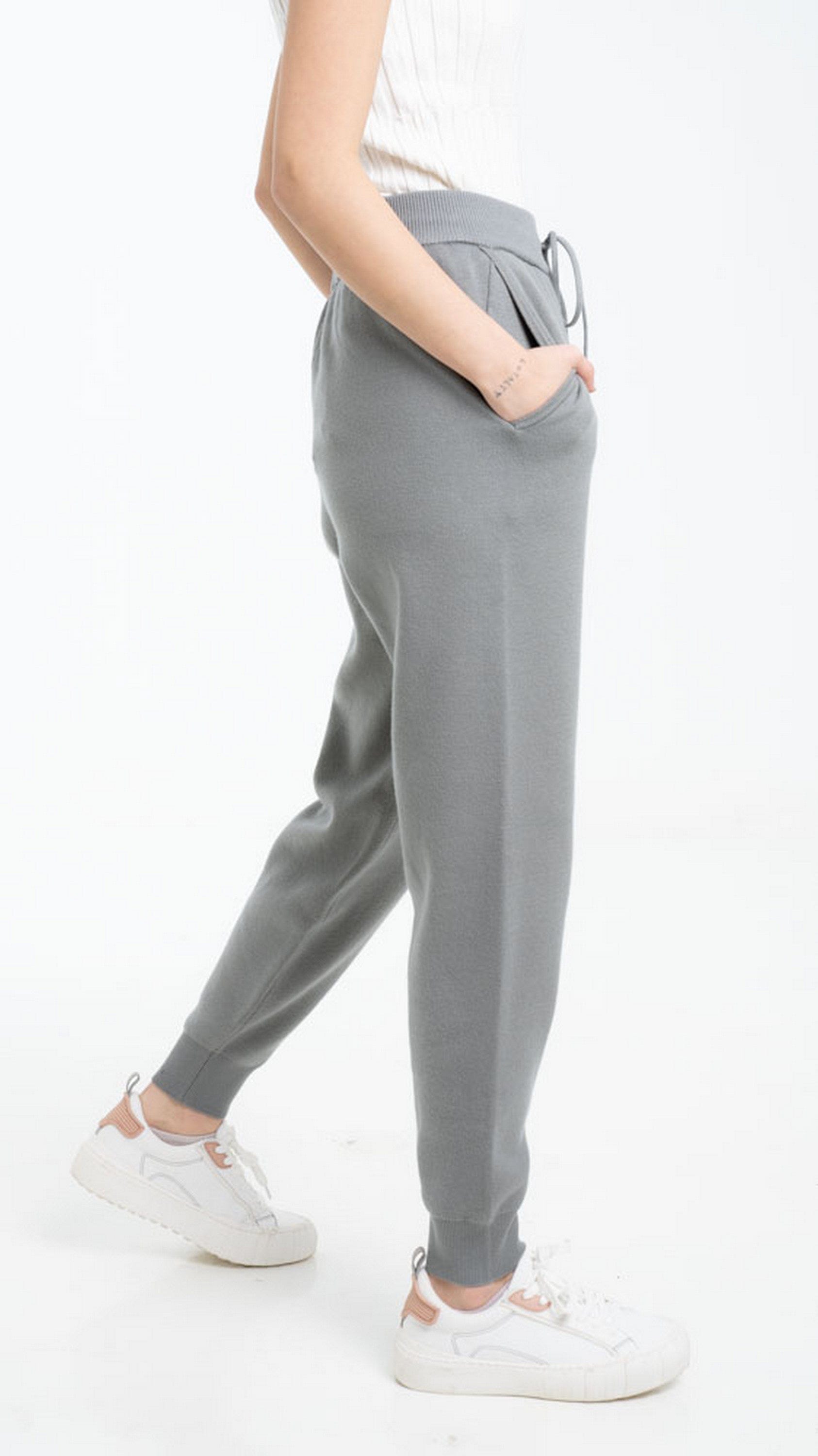 داليدرس سويت بانتس خصر مرتفع سادة برباط نسائي