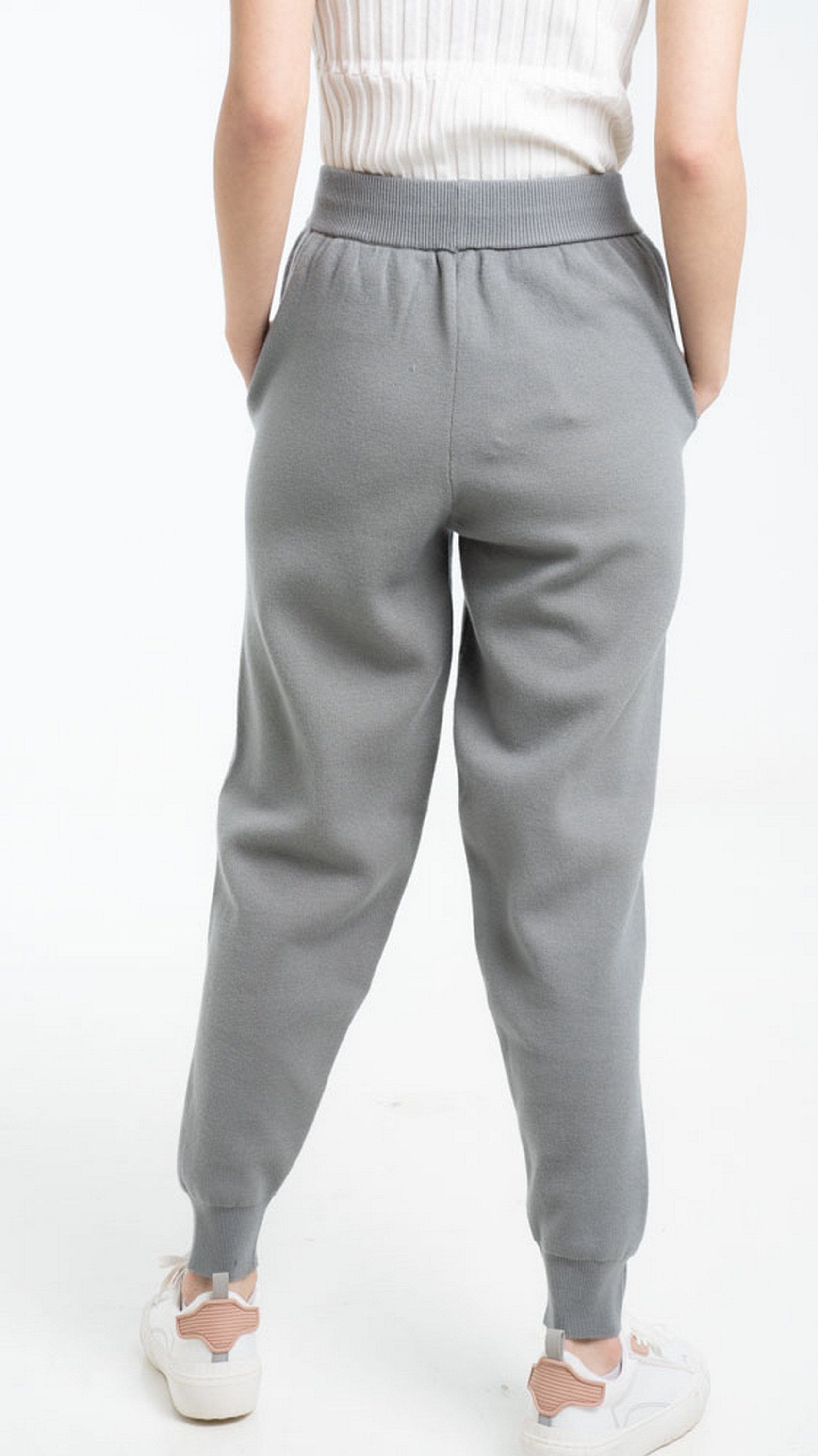 داليدرس سويت بانتس خصر مرتفع سادة برباط نسائي