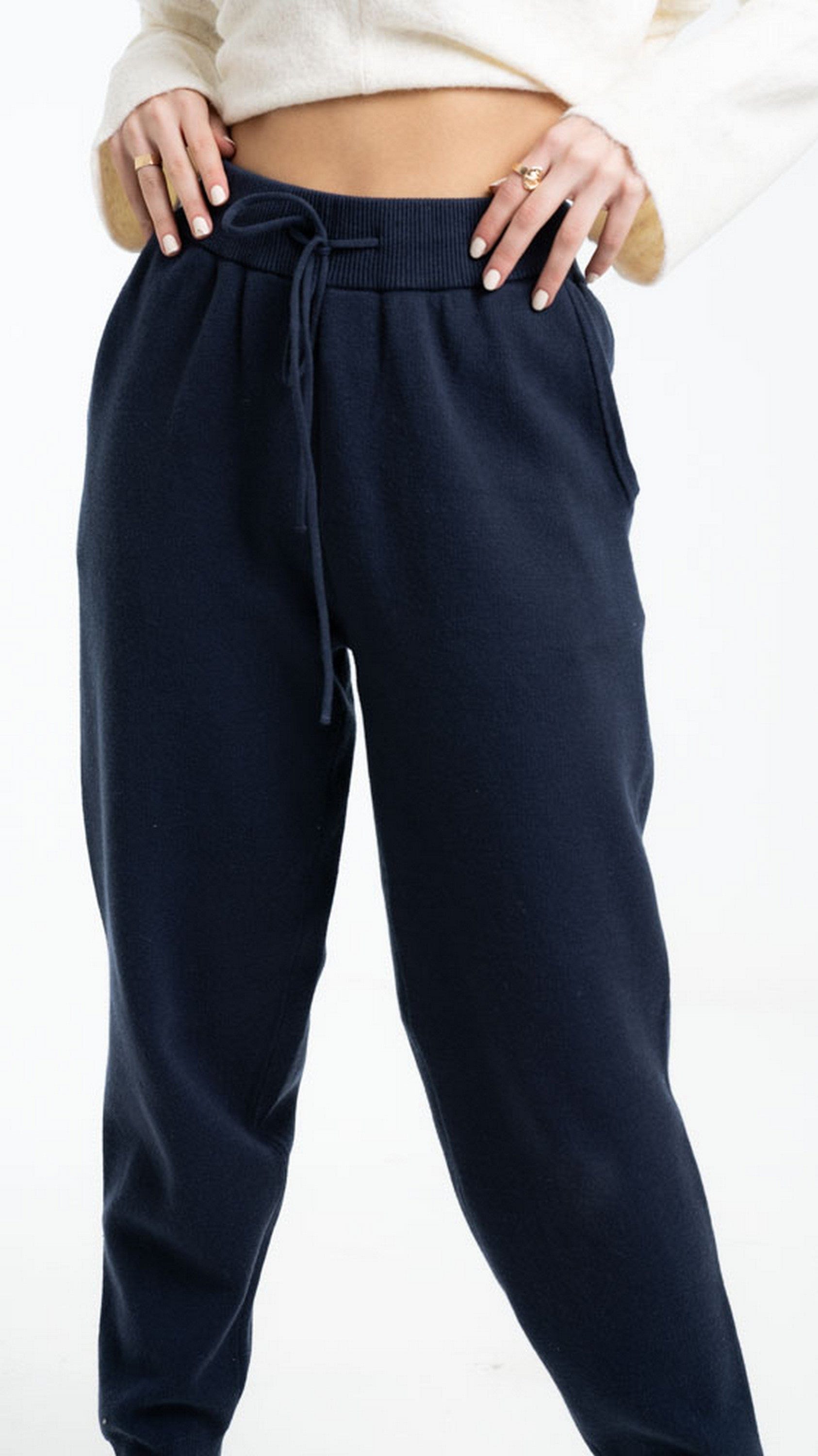 داليدرس سويت بانتس خصر مرتفع سادة برباط نسائي