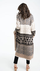 داليدرس كارديجان نسائي طويل منقوش بكم طويل نسائي