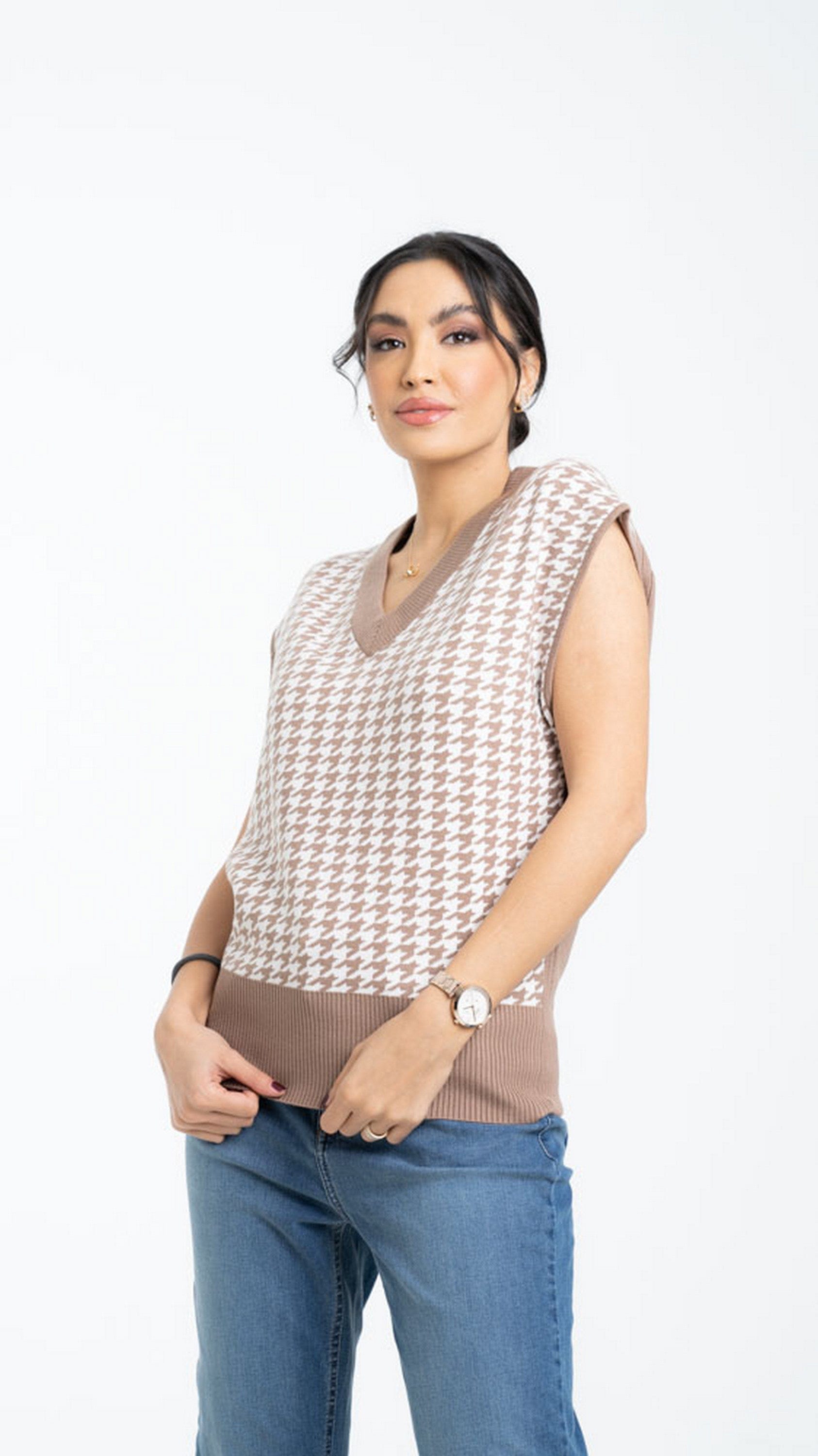 داليدرس فيست كت منقوش بفتحة سبعة نسائي متعدد الألوان