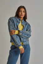 داليدرس جاكيت جينز مطرز كم طويل نسائي أزرق غامق