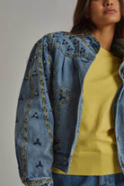 داليدرس جاكيت جينز مطرز كم طويل نسائي أزرق غامق