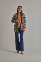 داليدرس كارديجان شتوي ألوان متداخلة كم طويل نسائي متعدد الألوان