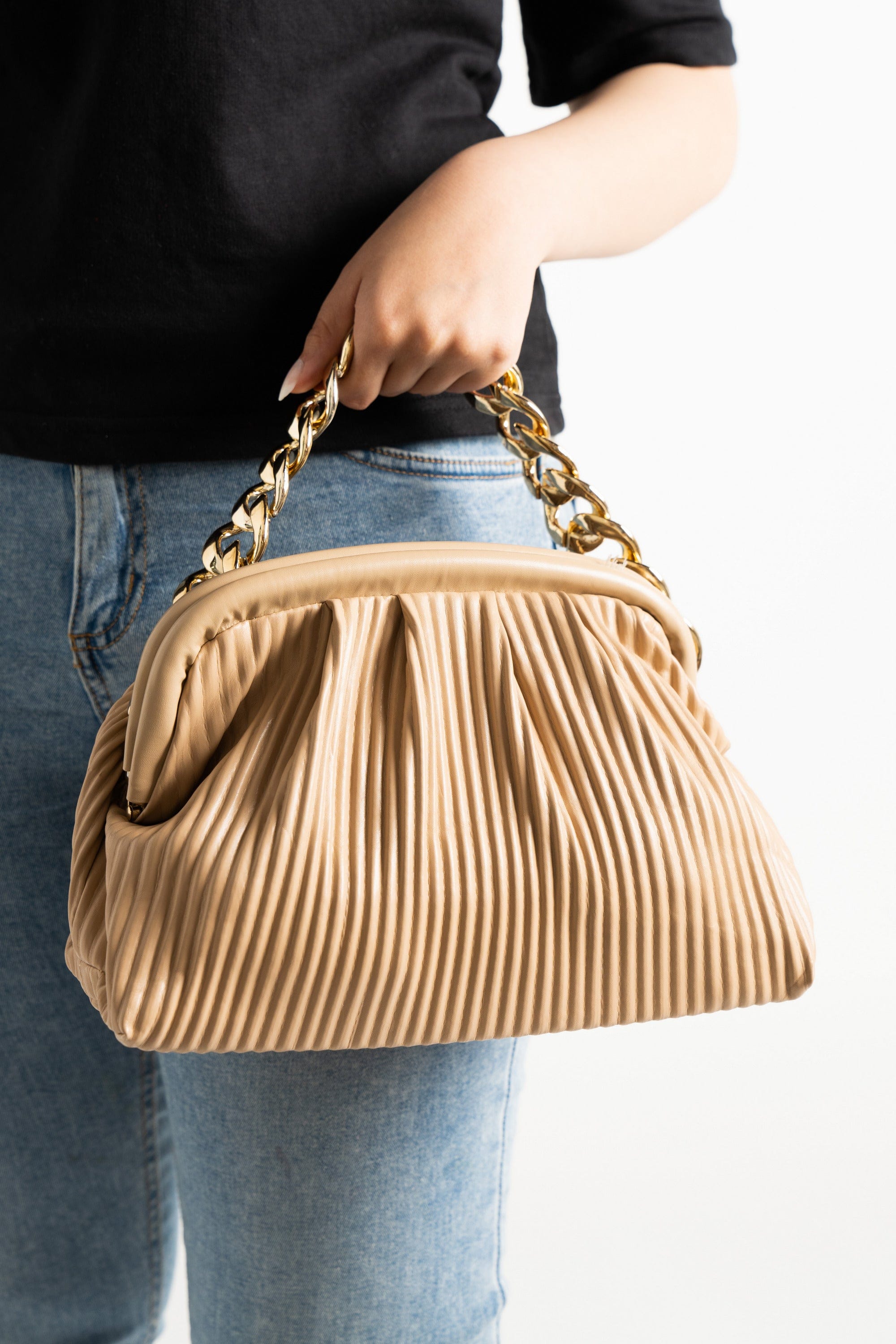 داليدرس حقيبة سادة بكسرات وحلقات معدنية نسائي