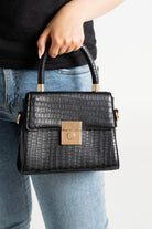 داليدرس حقيبة يد جلد ثعبان سادة نسائي