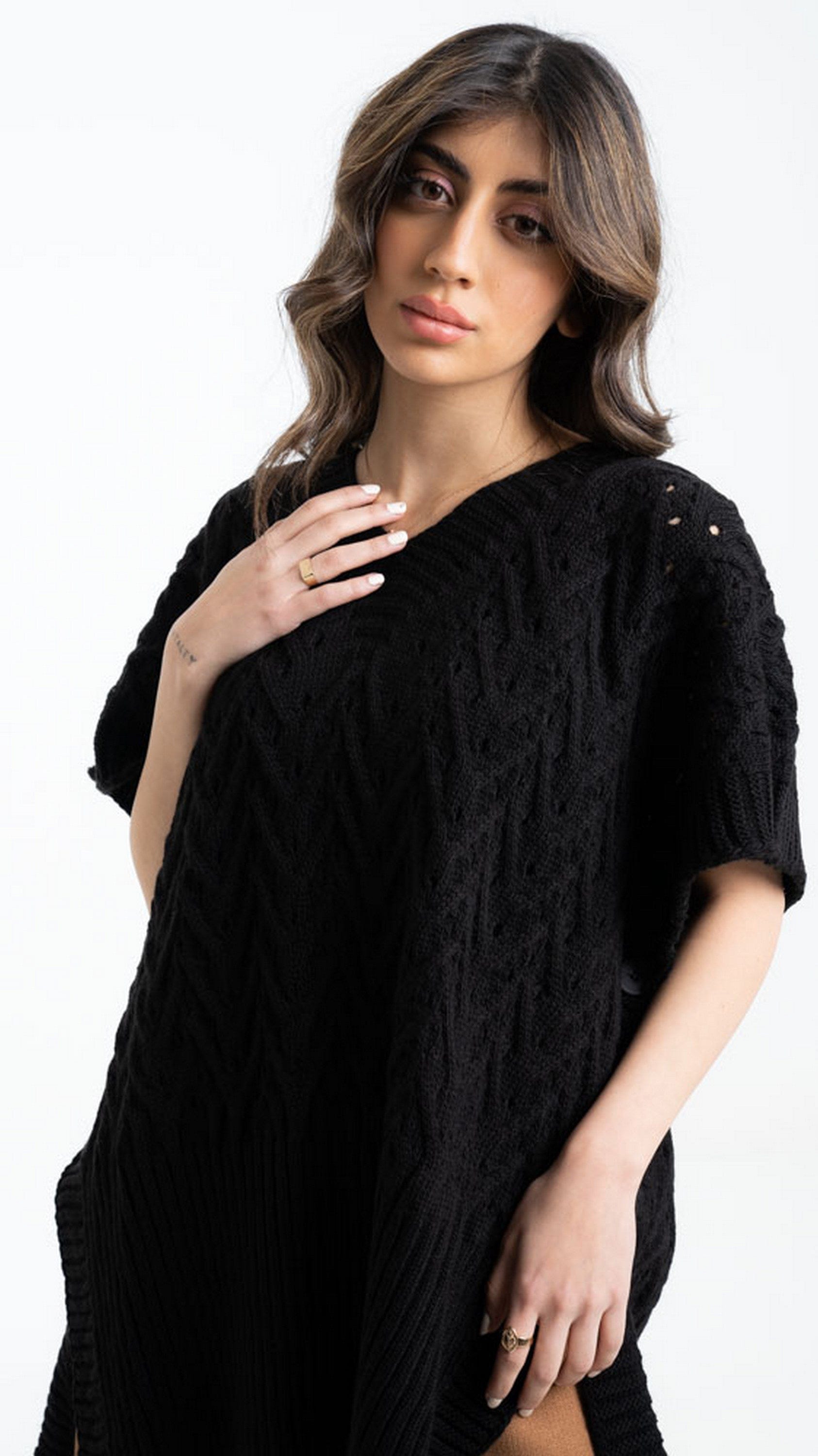 داليدرس بلوفر أوفر سايز مضفر نسائي كم قصير